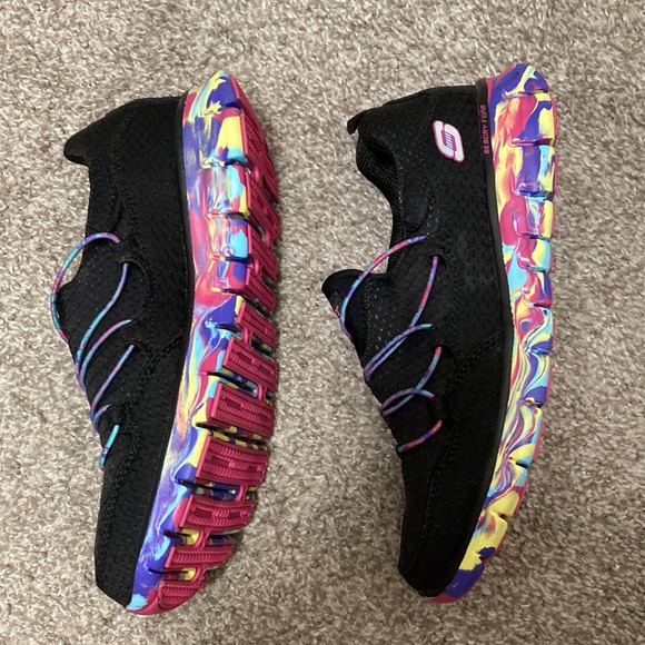 Skechers Shoes - Skechers Sport Memory Foam Slip-on No Lace Sneakers Rainbow